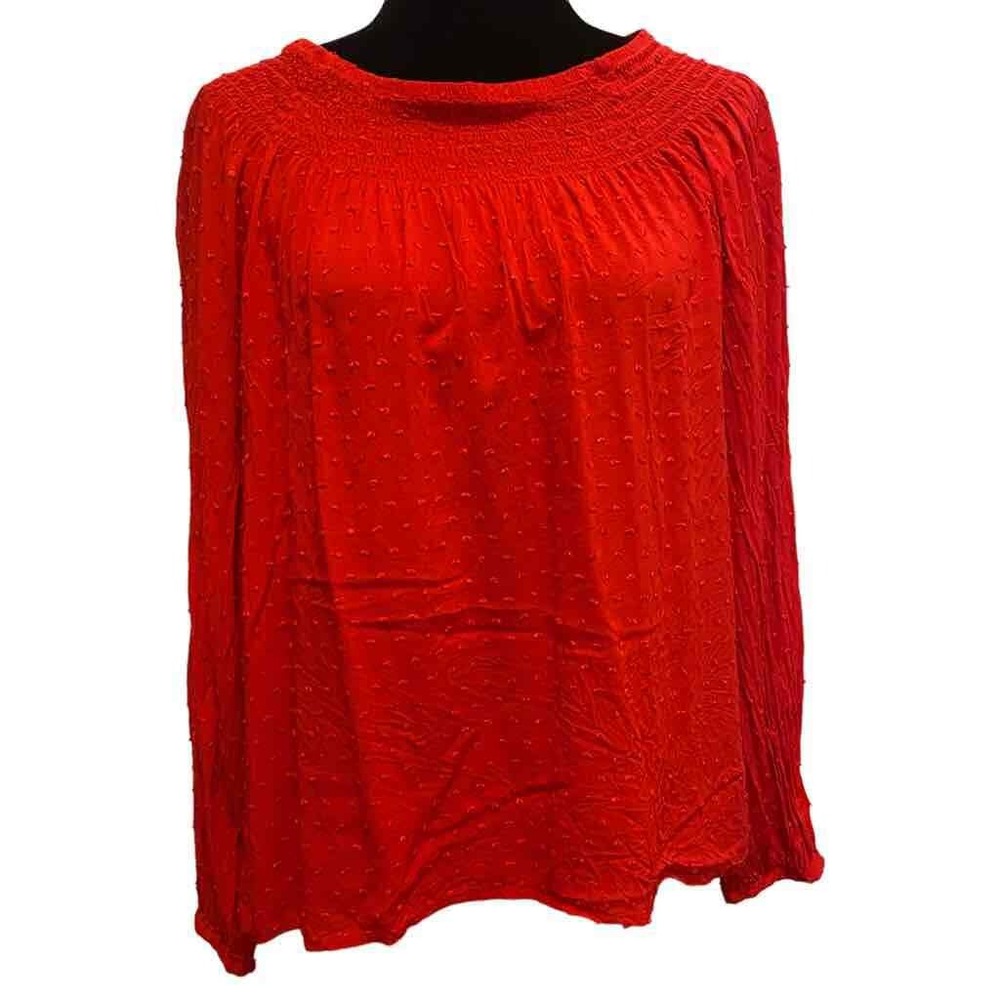 Gap Red Swiss Dot Long Sleeve‎ Blouse